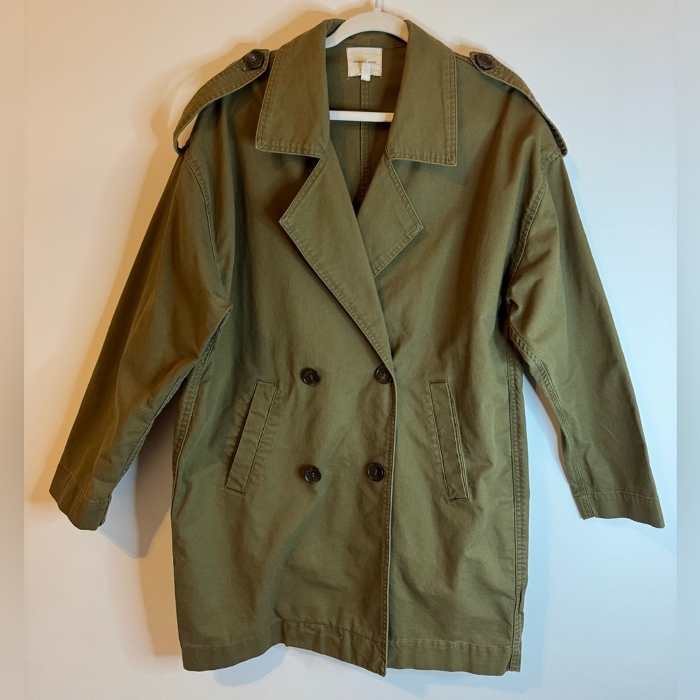 Silence+noise Women’s Double-Breasted 100% Cotton Oversized Jacket Size SP